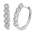 .50ct Diamond Hoop Earrings 14KT White Gold