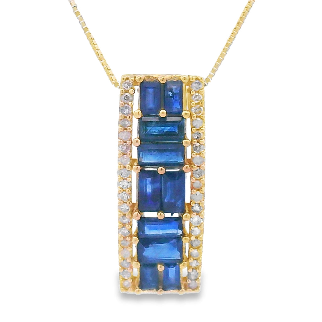 Sapphire Diamond Fashion Pendants 14KT Yellow Gold