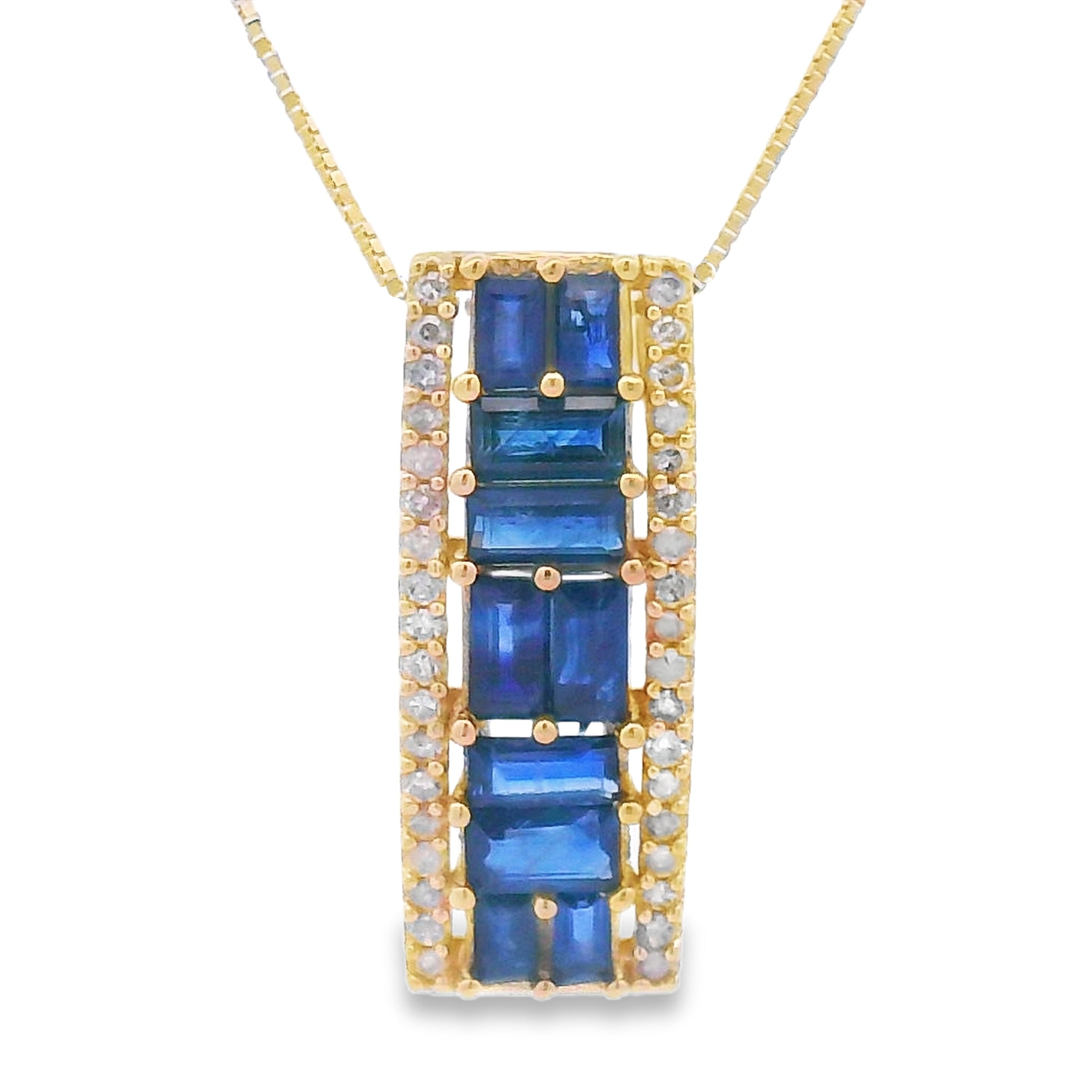 Sapphire Diamond Fashion Pendants 14KT Yellow Gold