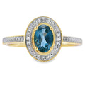 .59ct London Blue Topaz Diamond Ring 10KT Yellow Gold