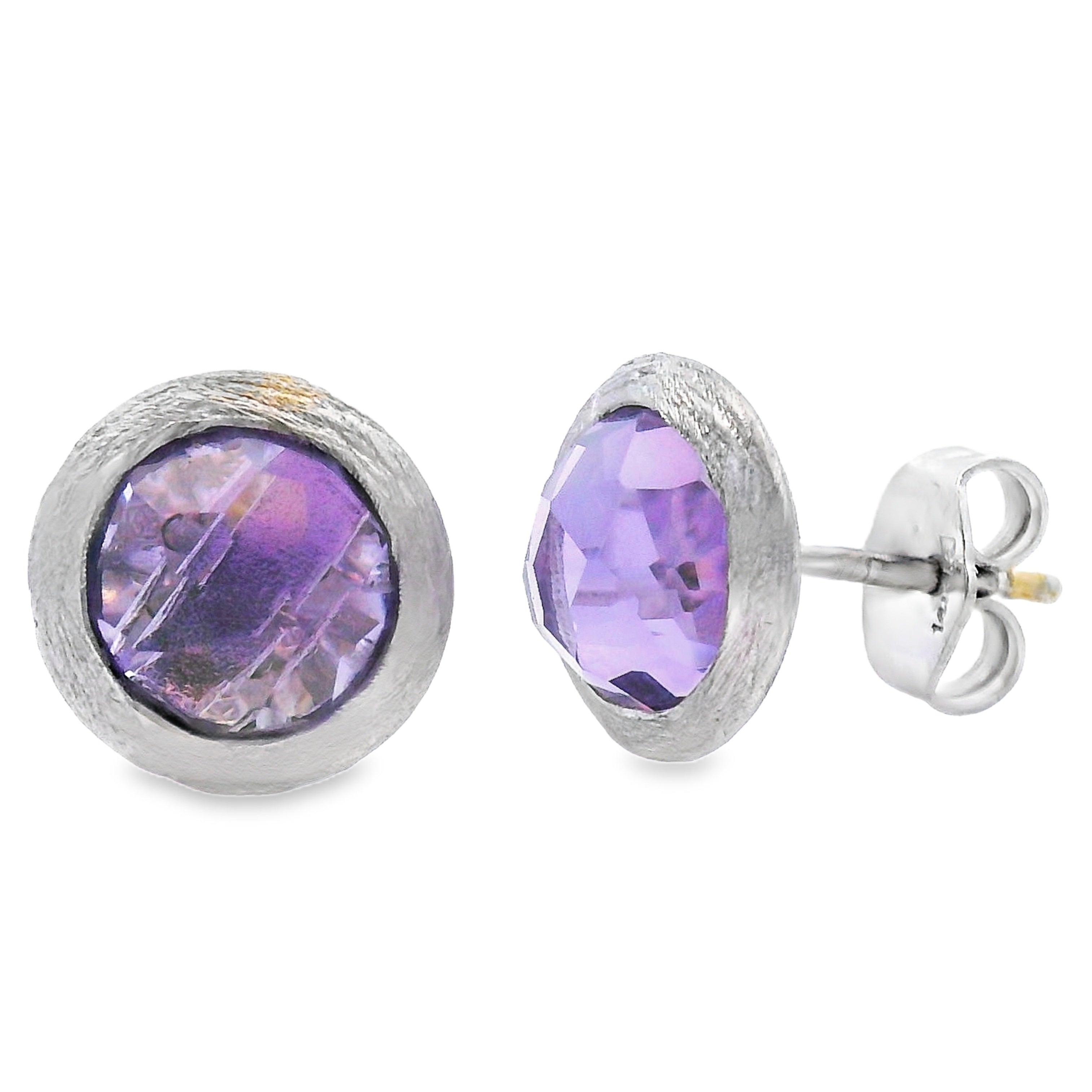 2.20ct Amethyst Earrings 14KT White Gold
