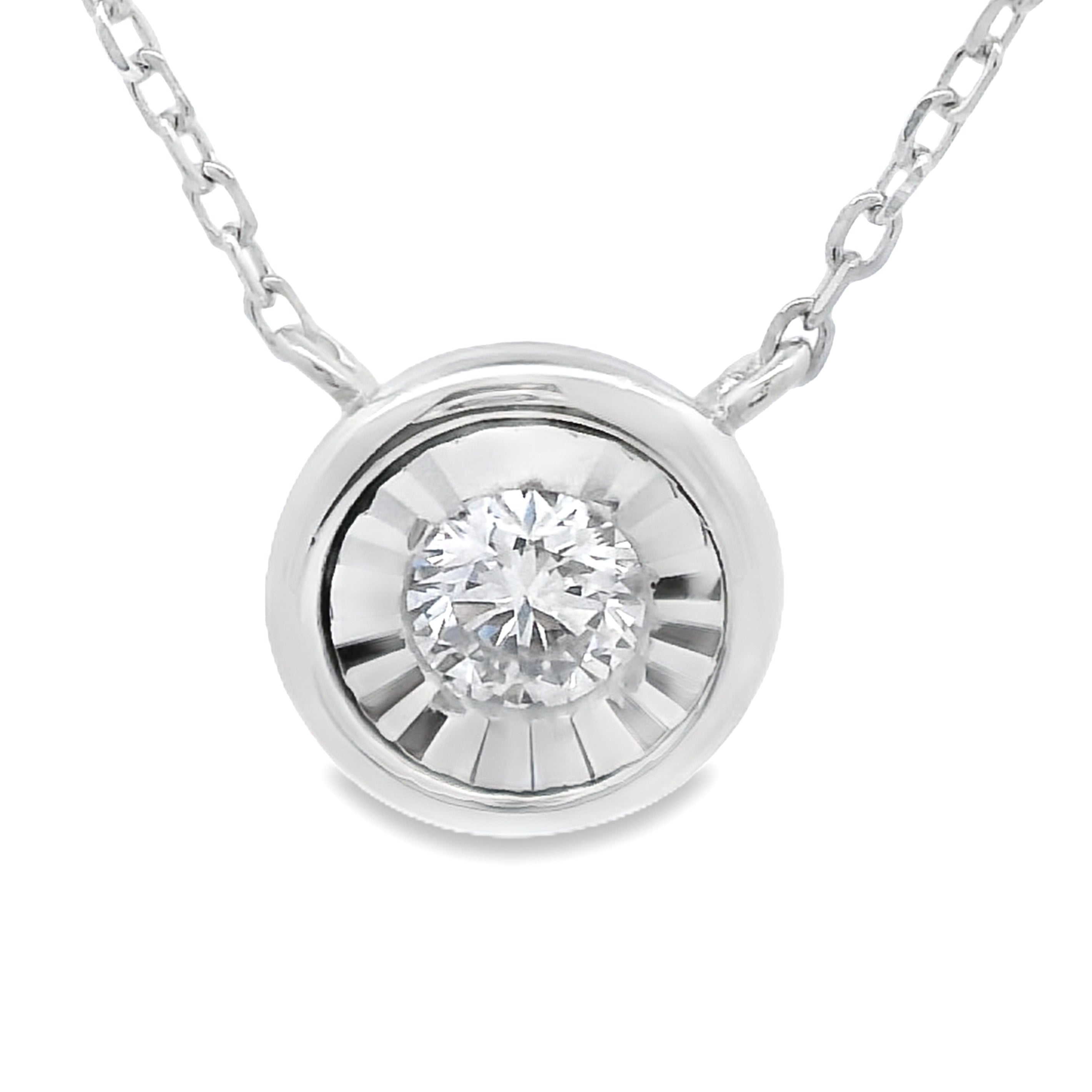 Natural .25ct Lab Grown Diamond Pendant Sterling Silver