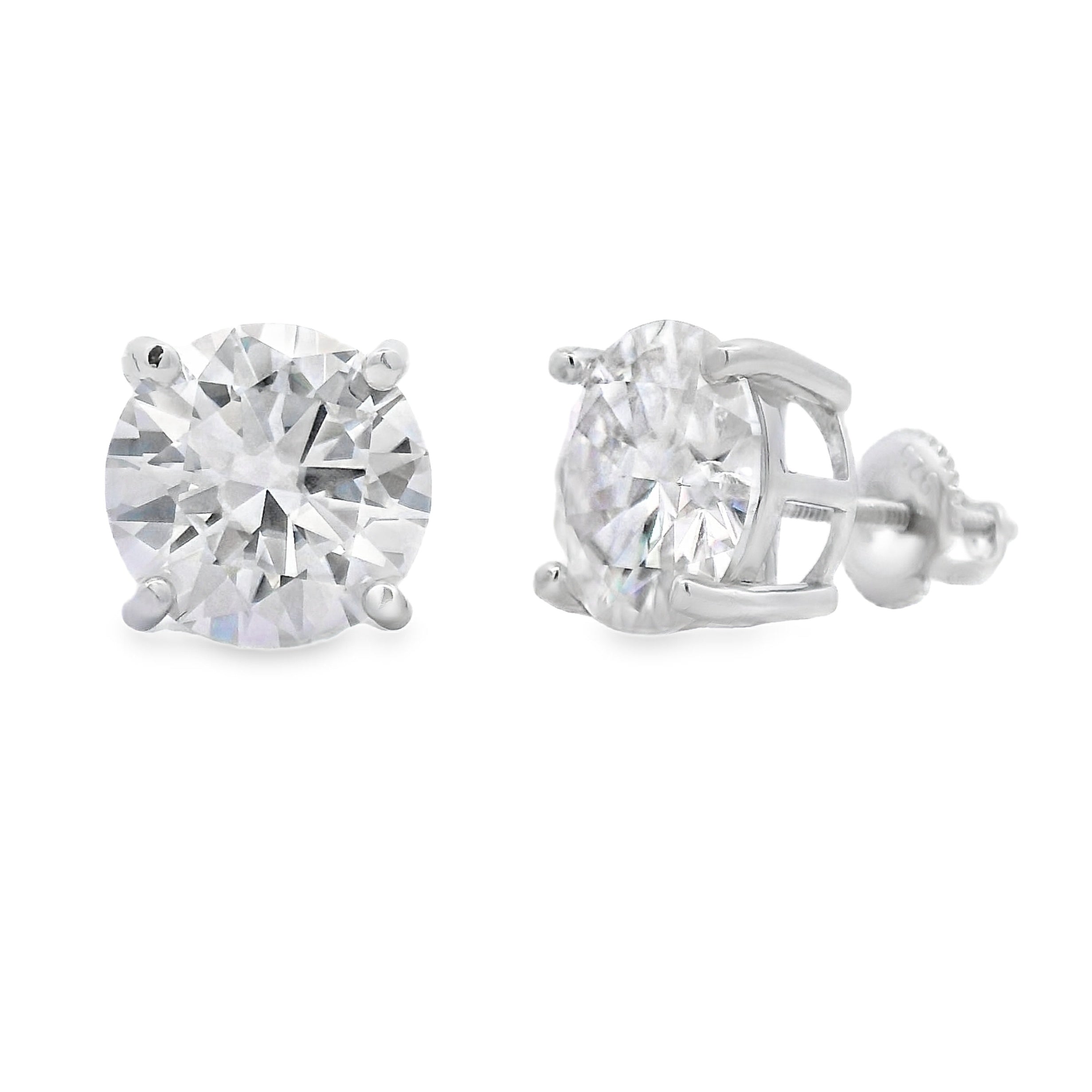 8.00ct Moissanite Stud Earrings Sterling Silver