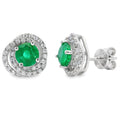 1.66ct Emerald Zircon Stud Earrings Sterling Silver