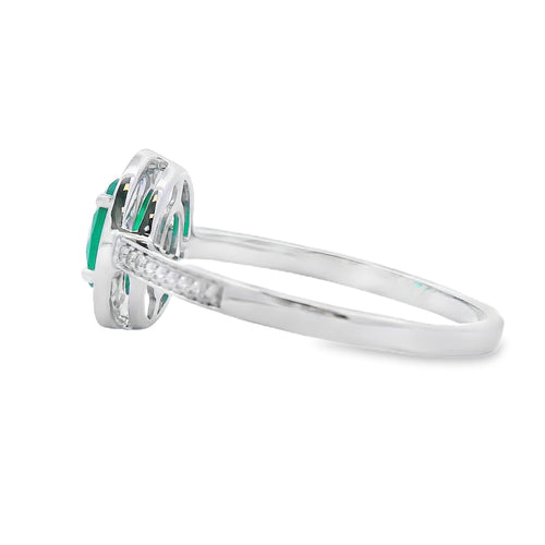 .53ct Chalcedony Diamond Ring 10KT White Gold