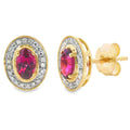 .67ct Garnet Diamond Earrings 10KT Yellow Gold