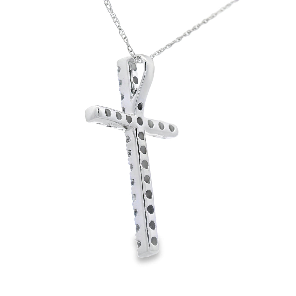 .33ct Diamond Cross Religious Pendant 14KT White Gold