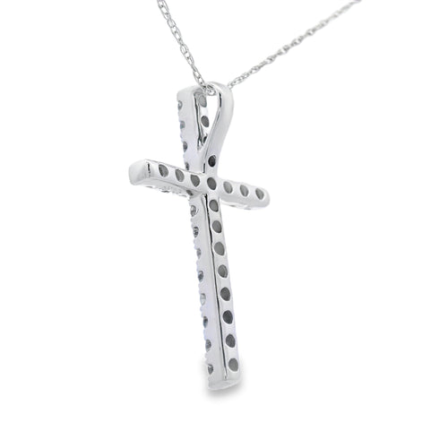 .33ct Diamond Cross Religious Pendant 14KT White Gold