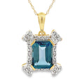 London Blue Topaz Fashion Pendants 10KT Yellow Gold