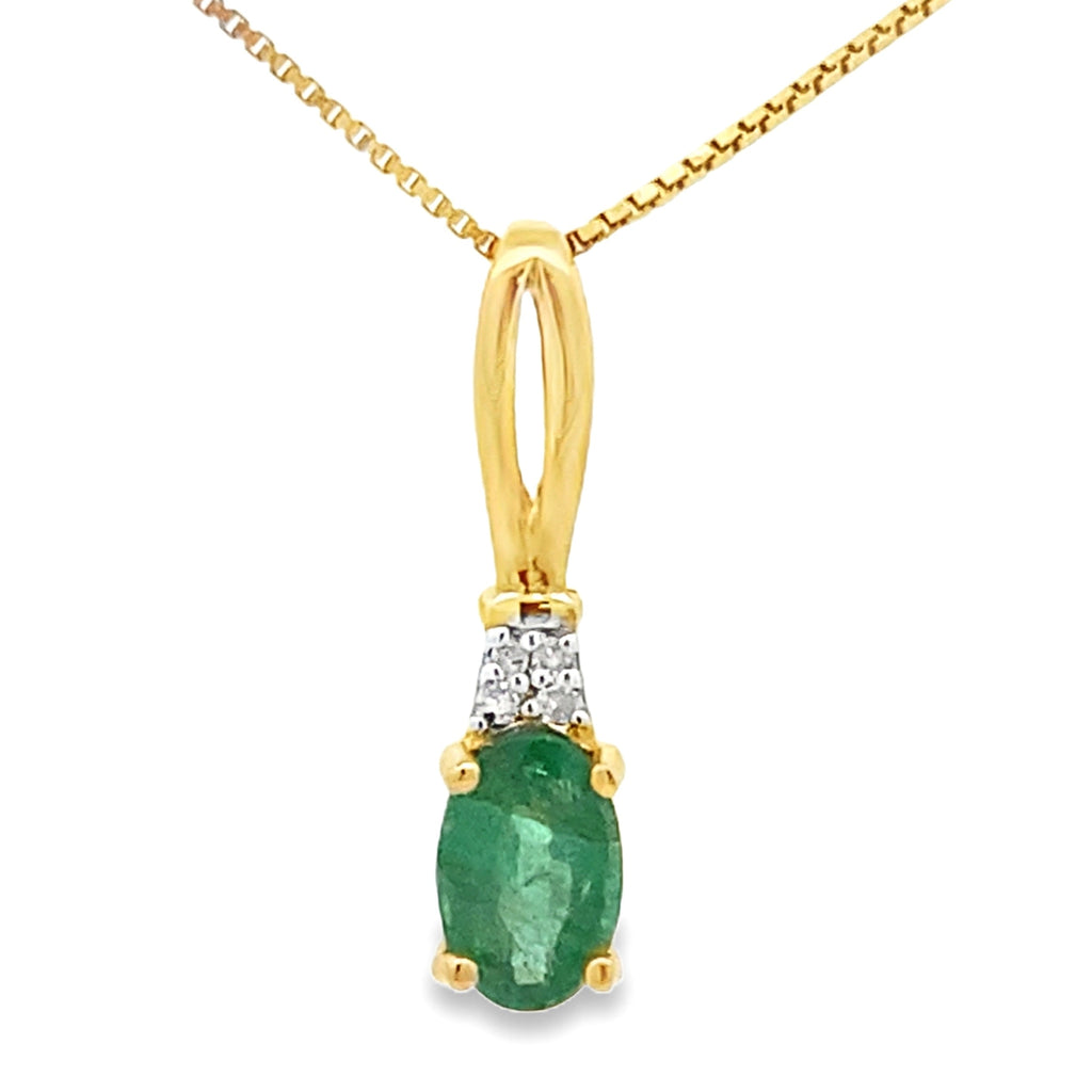 .25ct Emerald Diamond Fashion Pendants 10KT Yellow Gold