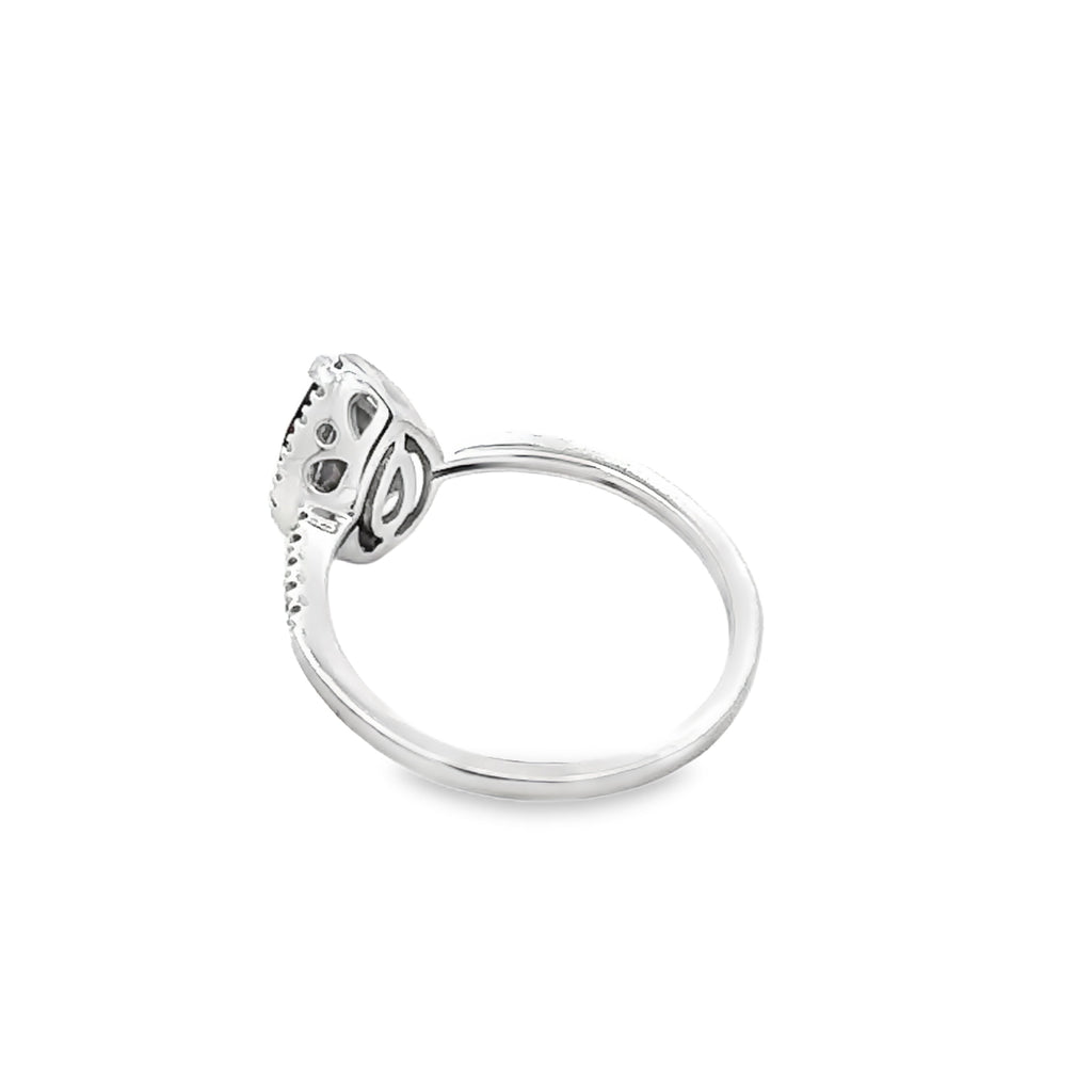 1.28ct Garnet Diamond Ring 14KT White Gold