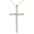 .50ct Diamond Cross Religious Pendant 14KT Yellow Gold
