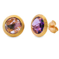 2.20ct Amethyst Earrings 14KT Yellow Gold