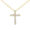 .12ct Diamond Cross Religious Pendant 10KT Yellow Gold