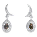.47ct Quartz Diamond Dangle Earrings 10KT White Gold