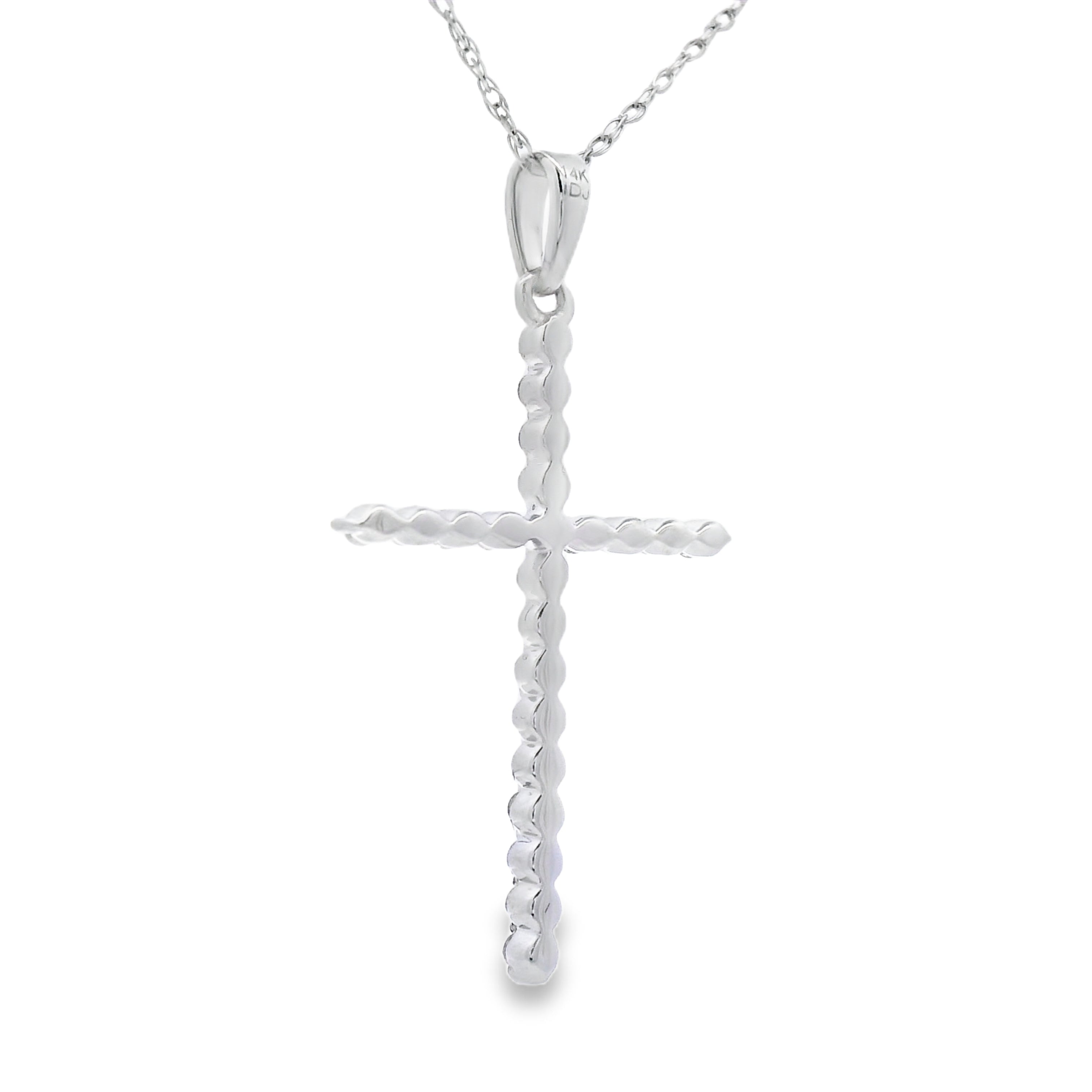 .21ct Diamond Cross Religious Pendant 14KT White Gold