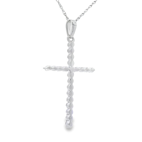 .21ct Diamond Cross Religious Pendant 14KT White Gold