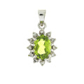 .96ct Peridot Diamond Fashion Pendants 10KT White Gold