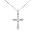 .30ct Diamond Cross Religious Pendant 14KT White Gold