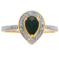 Genuine .52ct Onyx Diamond Ring 10KT Yellow Gold