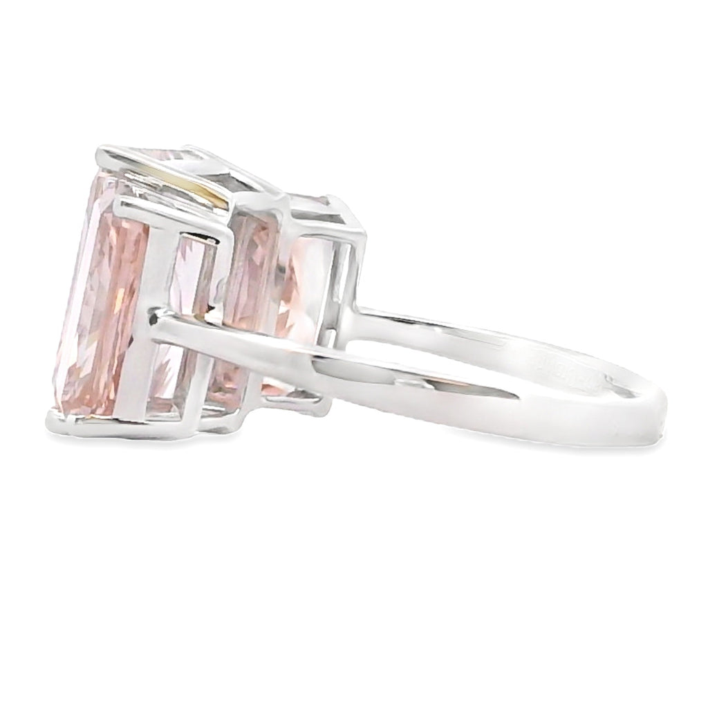 10.00ct Lab Grown Diamond 3 Stone Ring 14KT White Gold