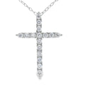 Genuine .65ct Cross Religious Pendant Sterling Silver