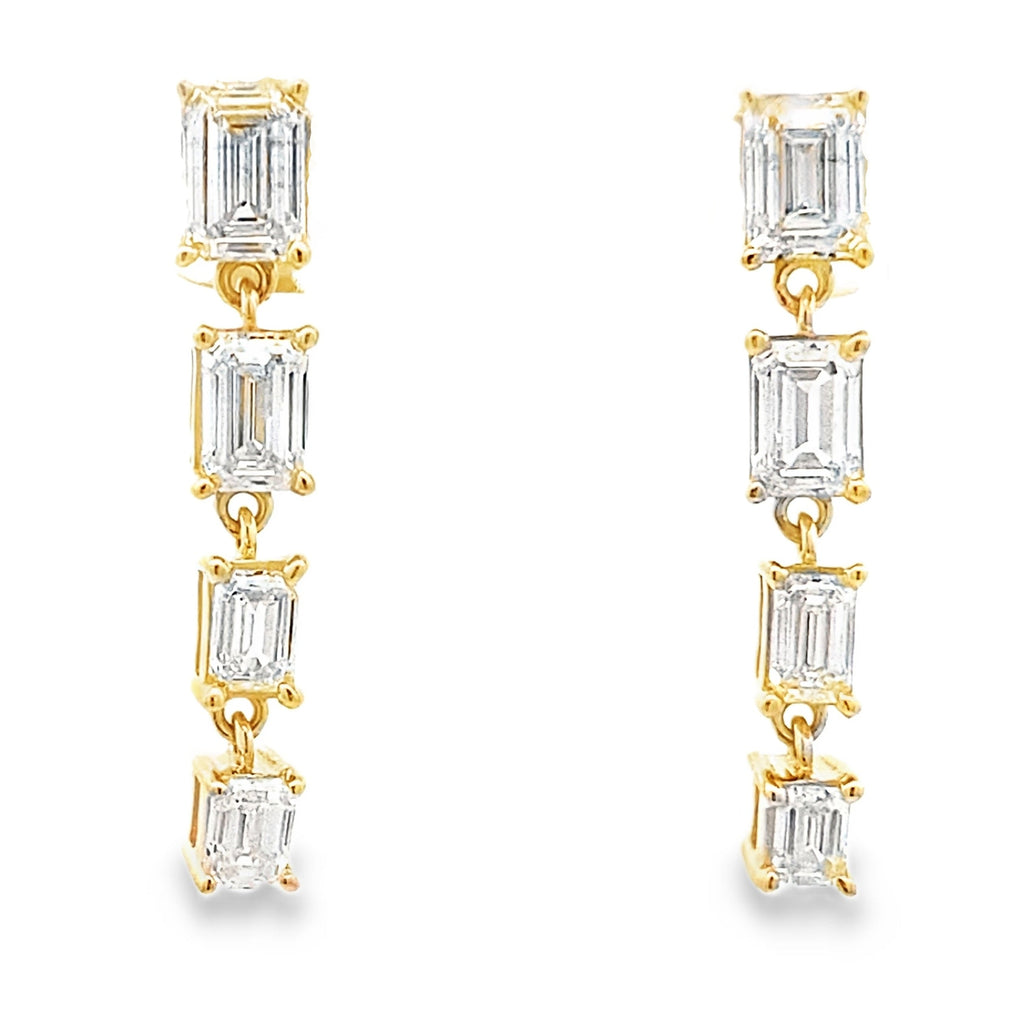 Lab Grown Diamond Dangle Earrings 14KT Yellow Gold