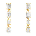 Lab Grown Diamond Dangle Earrings 14KT Yellow Gold