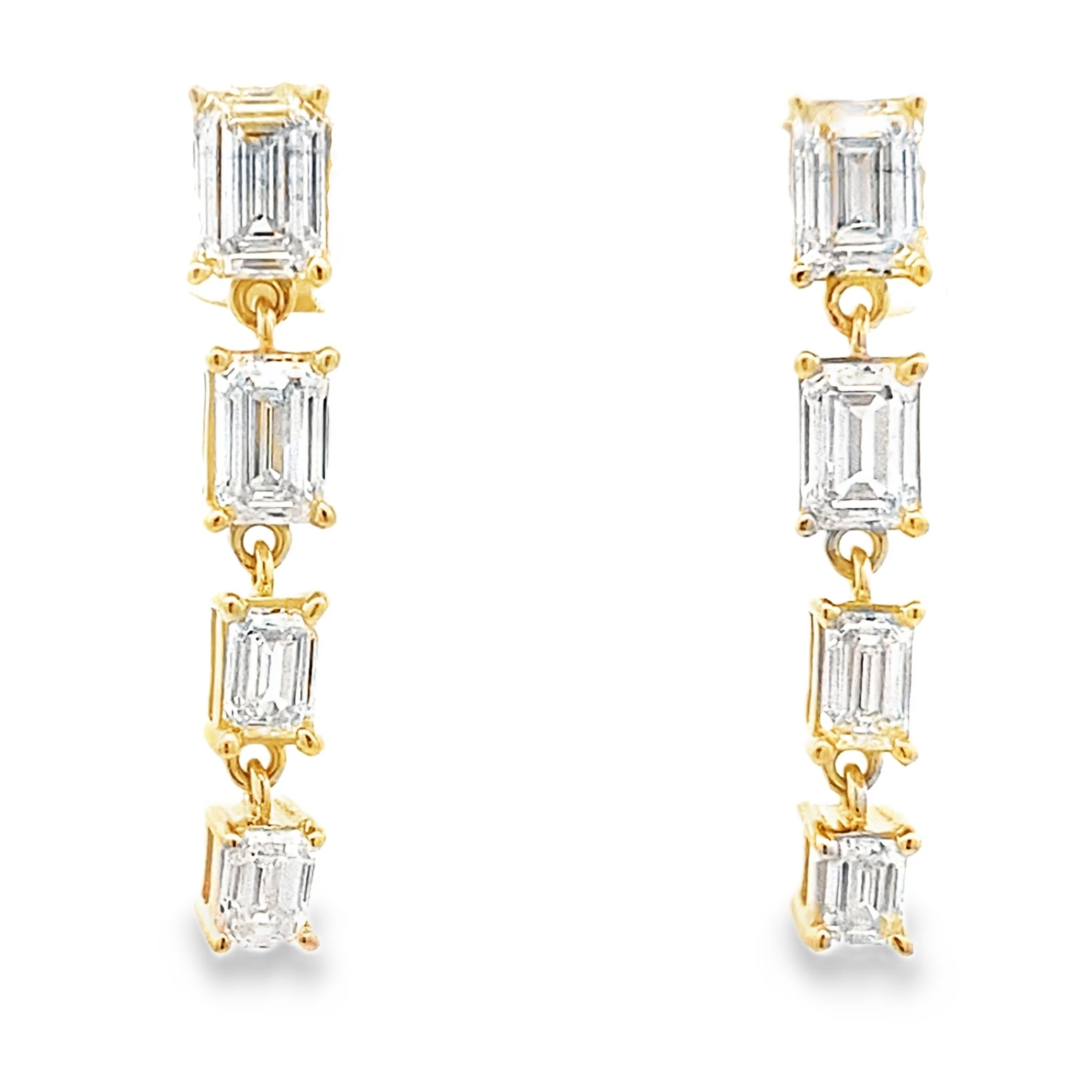 Lab Grown Diamond Dangle Earrings 14KT Yellow Gold