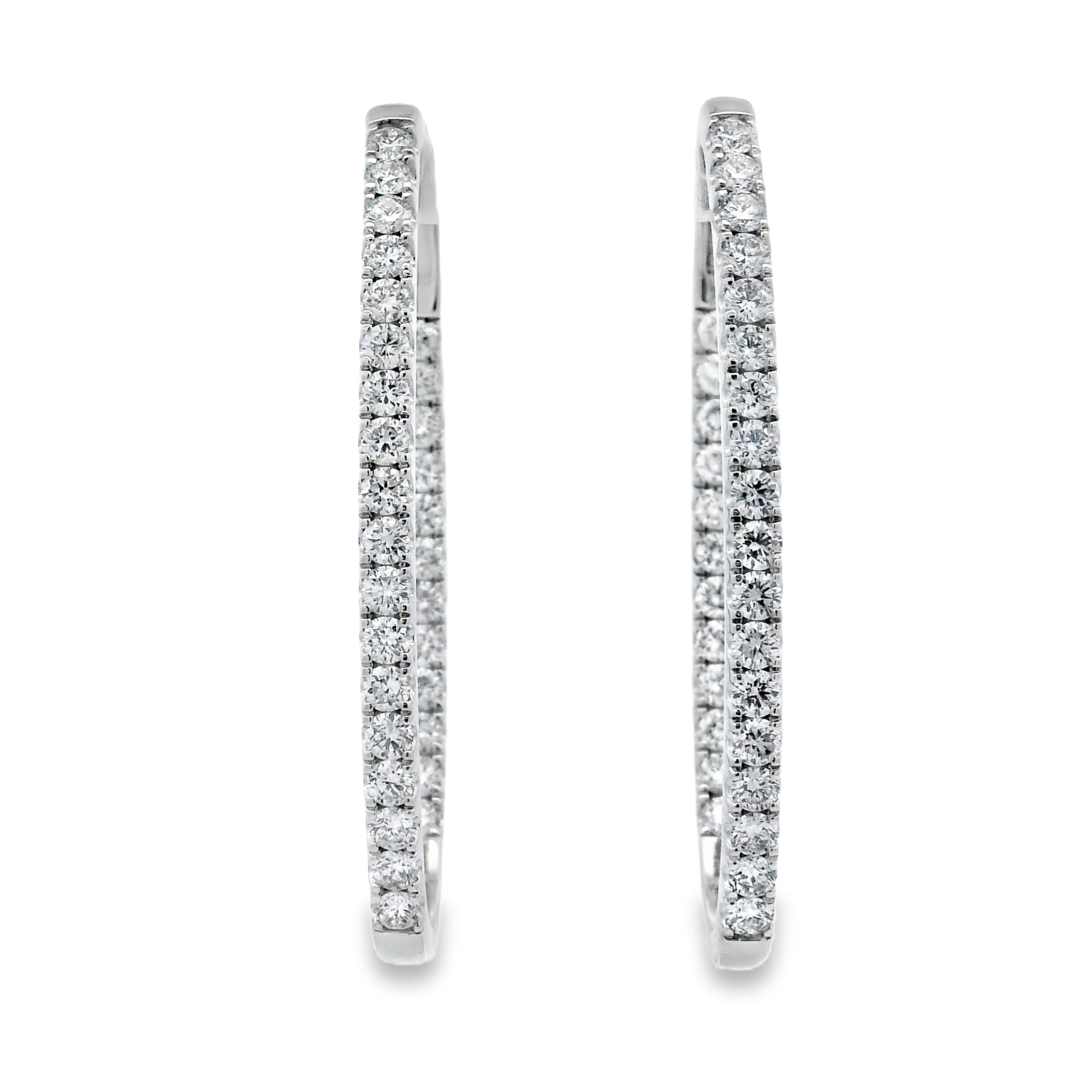 3.00ct Lab Grown Diamond Hoop Earrings 10KT White Gold