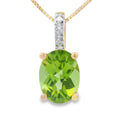 Peridot Diamond Fashion Pendants 10KT Yellow Gold