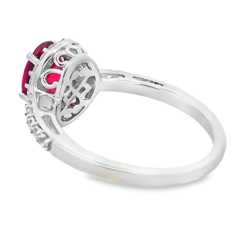 Created Ruby Created Sapphire Ring Sterling Silver