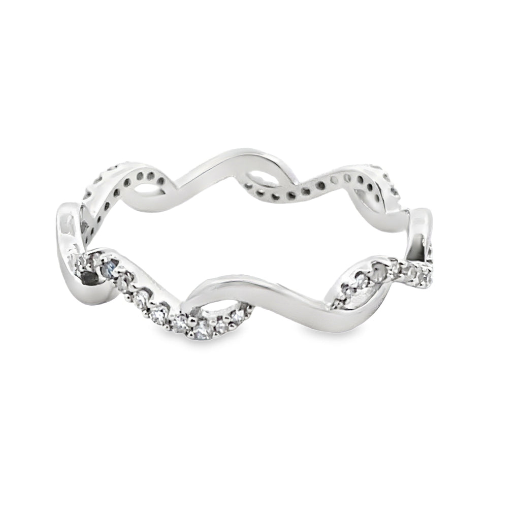.17ct Diamond Wedding Band Ring 14KT White Gold