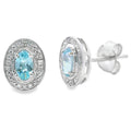 .46ct Aquamarine Diamond Earrings 10KT White Gold