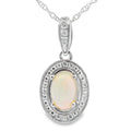 .04ct Opal Diamond Fashion Pendants 10KT White Gold