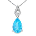 Blue Topaz Diamond Fashion Pendants 10KT White Gold