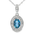 London Blue Topaz Fashion Pendants 10KT White Gold