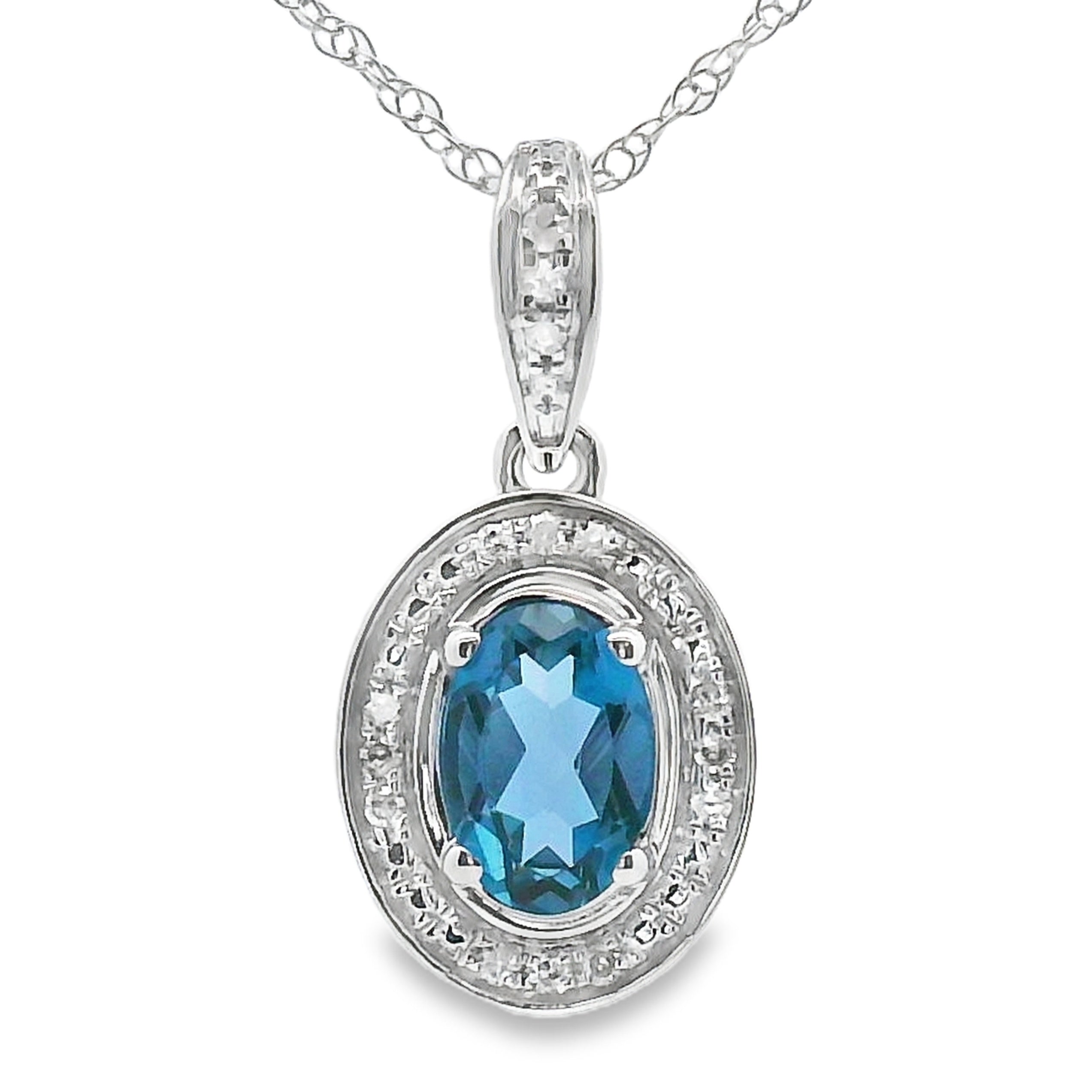 London Blue Topaz Fashion Pendants 10KT White Gold