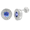 1.75ct Tanzanite Diamond Earrings 18KT White Gold
