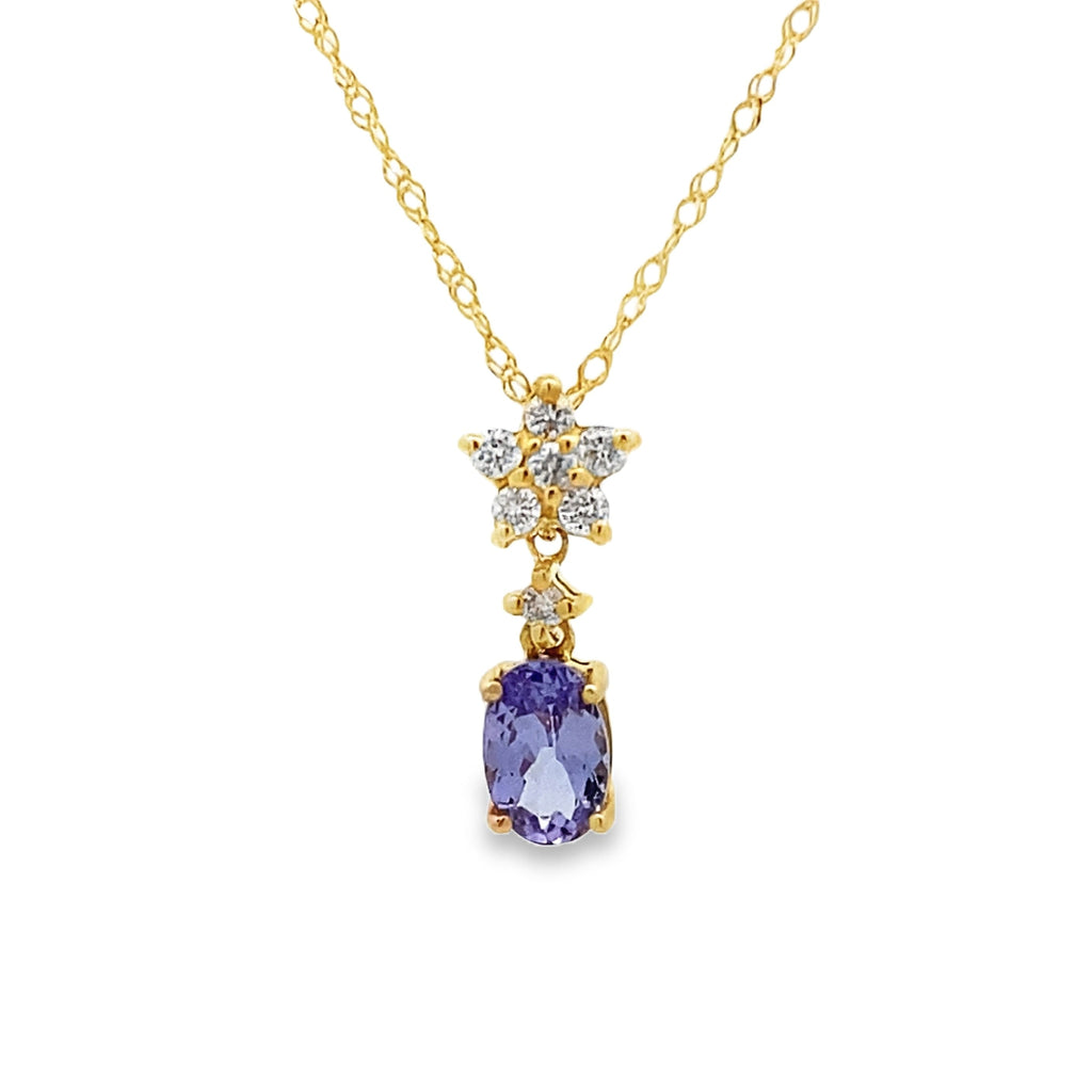 Tanzanite Diamond Fashion Pendants 14KT Yellow Gold
