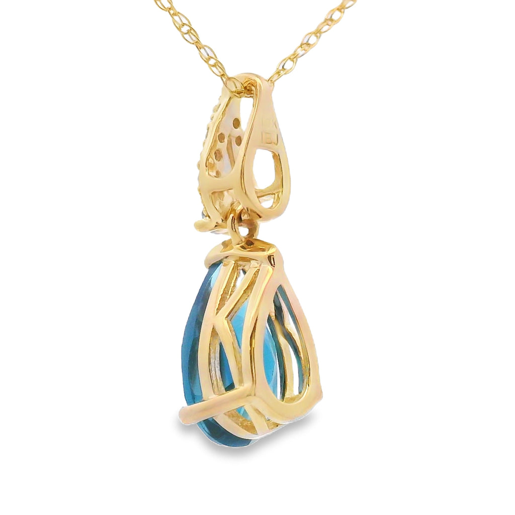 London Blue Topaz Fashion Pendants 10KT Yellow Gold