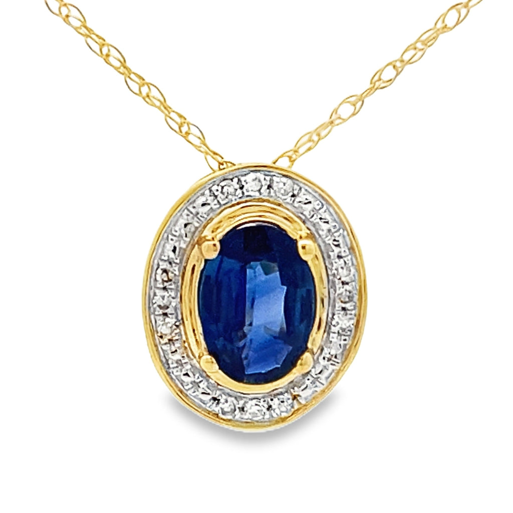 Sapphire Diamond Fashion Pendants 10KT Yellow Gold