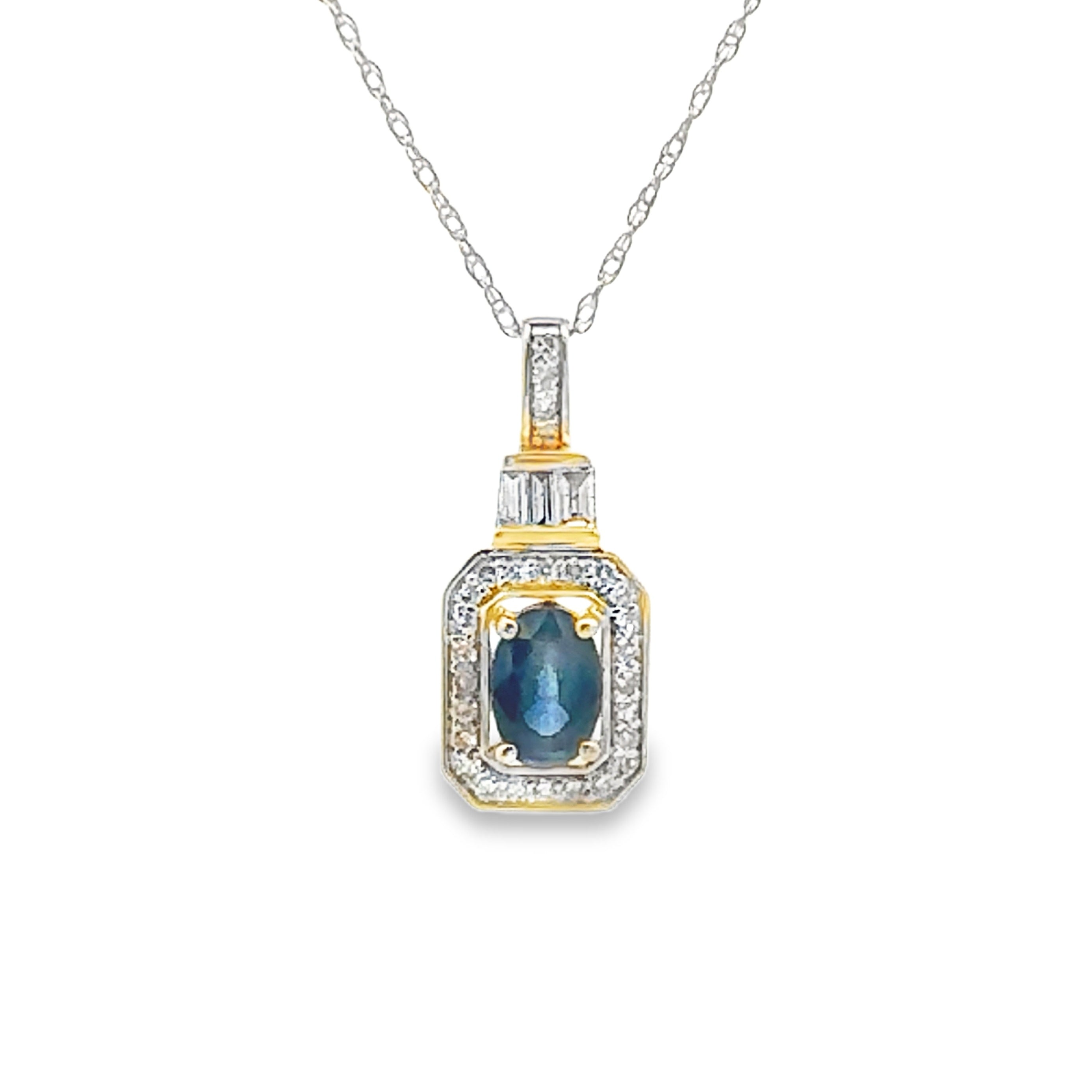 Sapphire Diamond Fashion Pendants 14KT Yellow Gold
