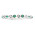 Emerald Diamond stackable band set 14KT White Gold
