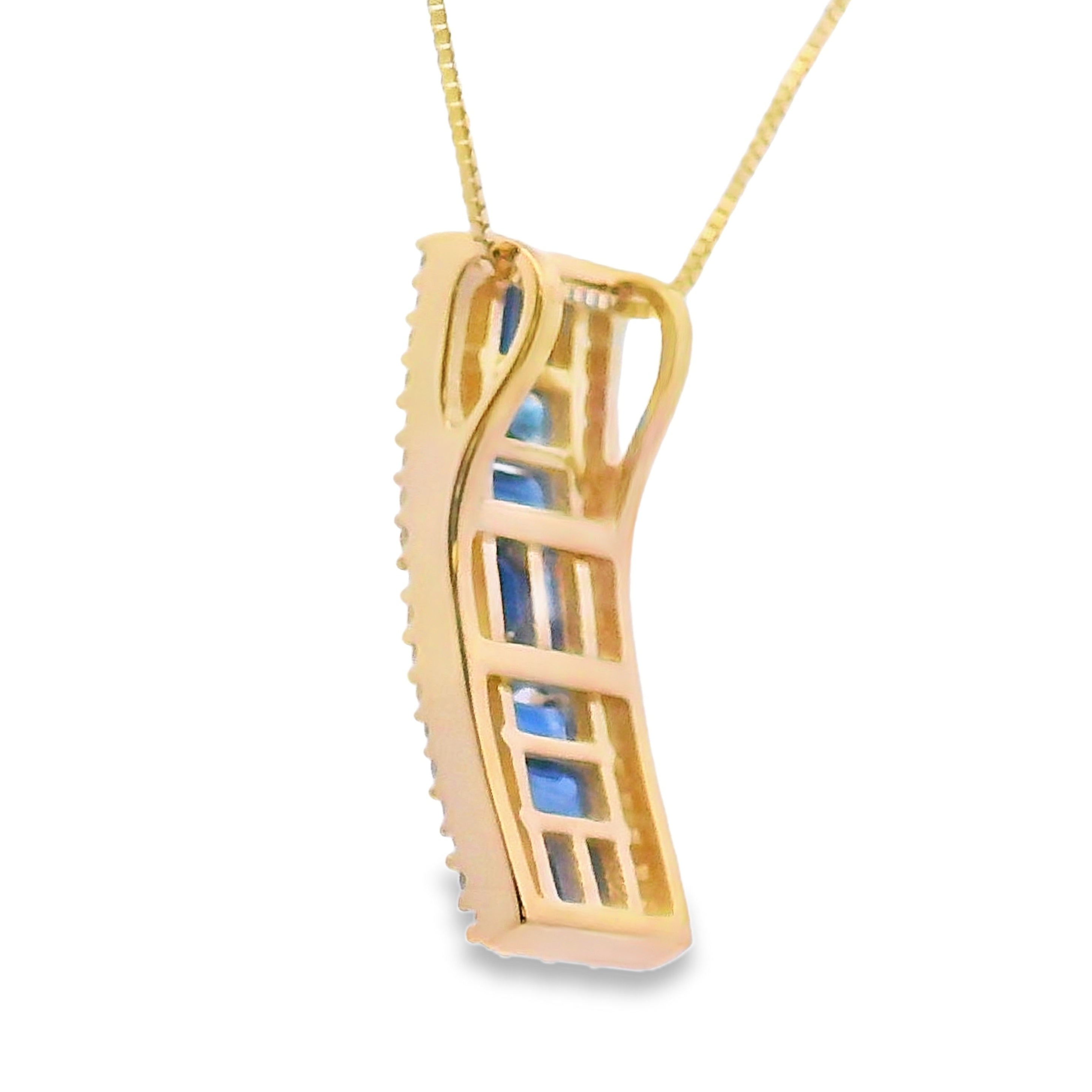 Sapphire Diamond Fashion Pendants 14KT Yellow Gold