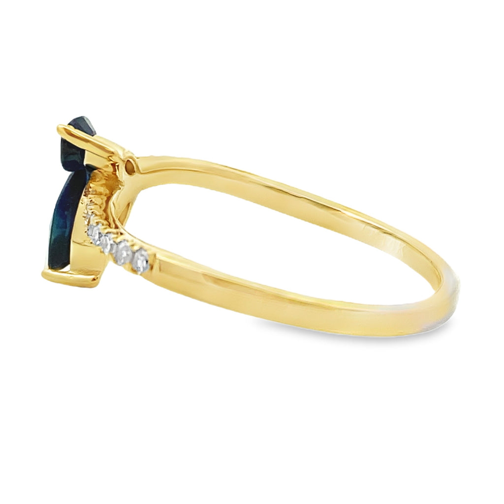.36ct Sapphire Diamond Ring 14KT Yellow Gold