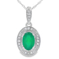 Chalcedony Diamond Fashion Pendants 10KT White Gold