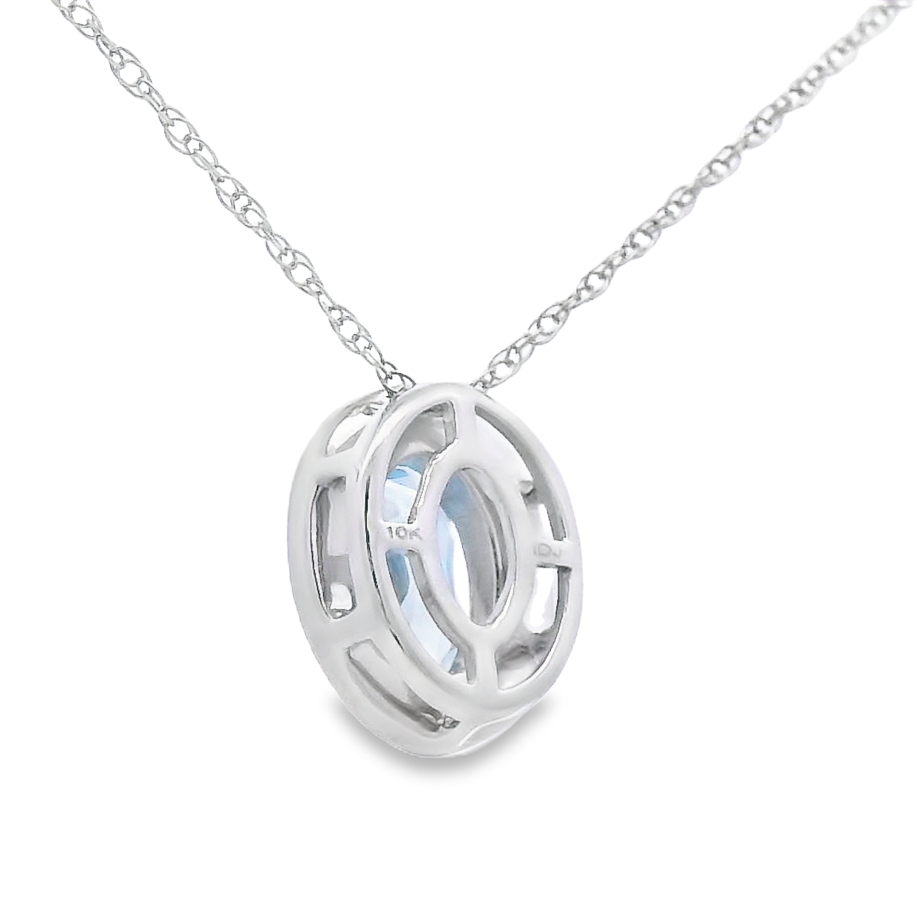 Aquamarine Diamond Fashion Pendants 10KT White Gold