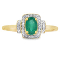 .45ct Emerald Diamond Ring 10KT Yellow Gold