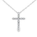 .12ct Diamond Cross Religious Pendant 14KT White Gold